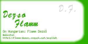 dezso flamm business card